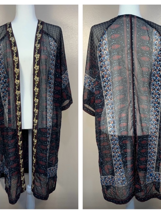 Other - Soft Surroundings Sheer Embroidered Sequin Duster Kimono